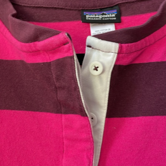Patagonia Sender Stripe Henley Dress In Magenta Rugby Stripes Small - Picture 6 of 8